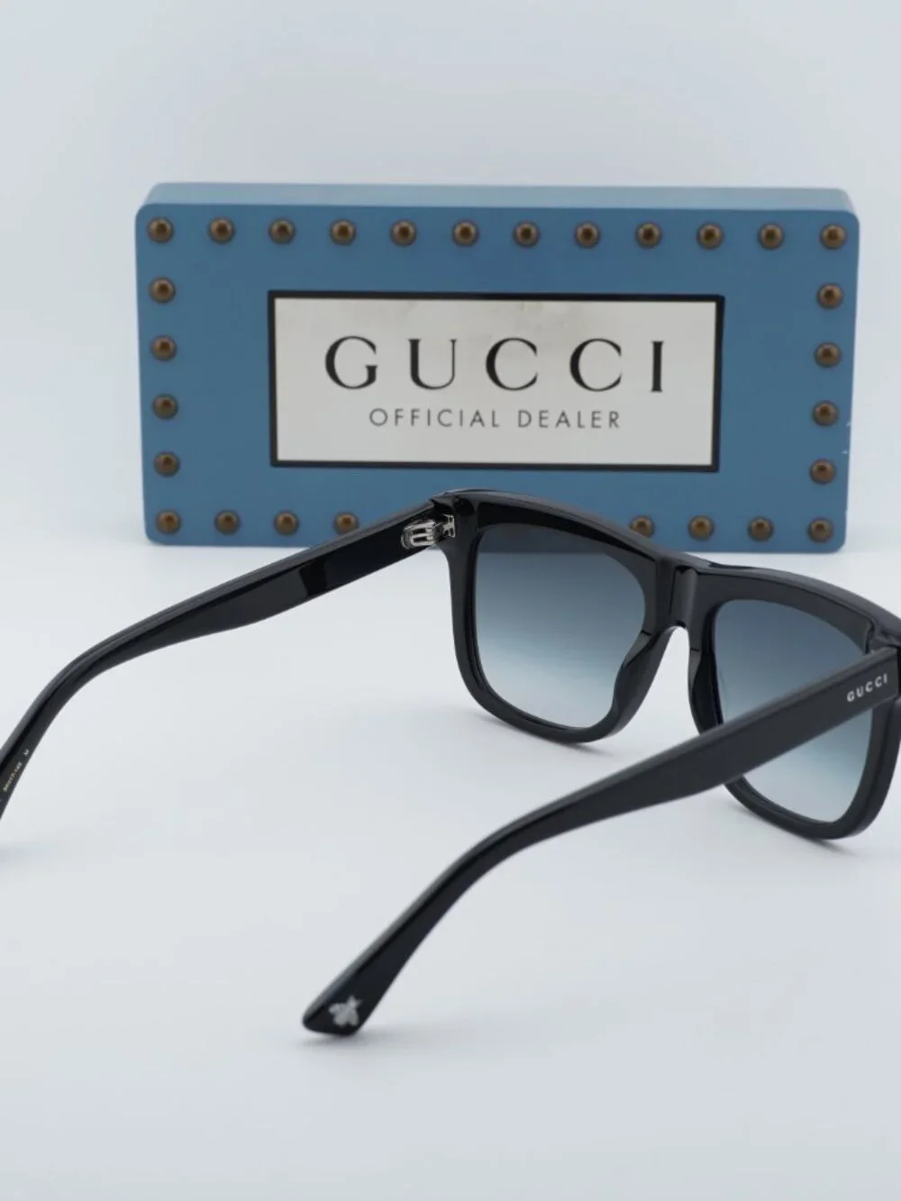 Gucci GG0158SN 001 Square Sunglasses - Black/Grey - Picture 2 of 11
